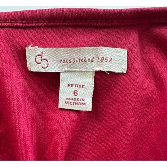 Petite 6 Burgundy Crochet Lace Dress By Established 1962 - Picture 5 of 9